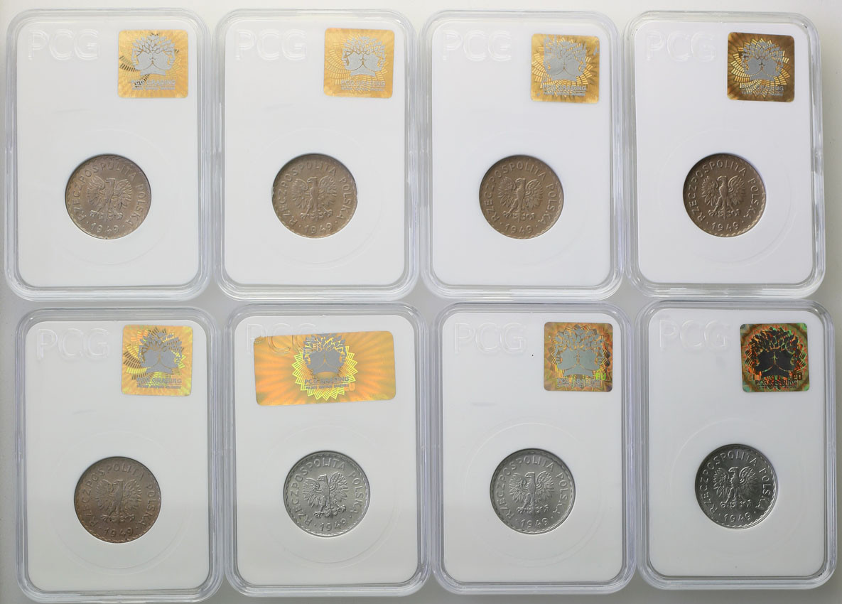PRL. Zestaw monet 1 złoty 1949 - 8 sztuk
